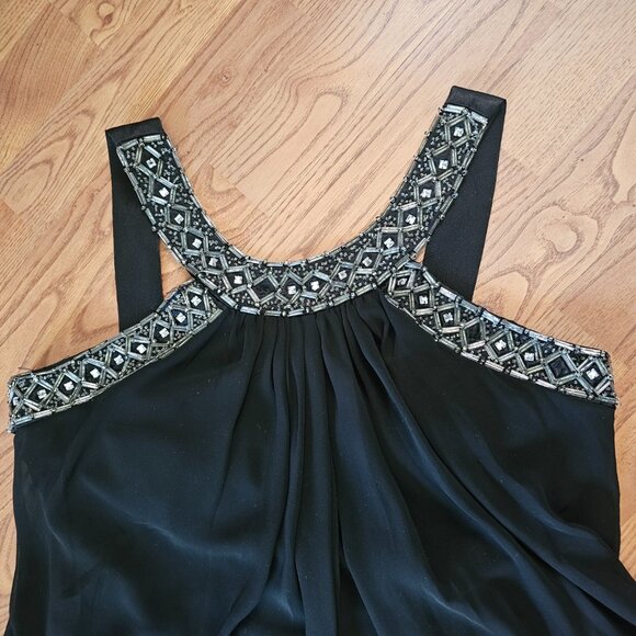 Scarlett Nite Beaded Halter Mini Dress, 14, Black - Picture 6 of 10